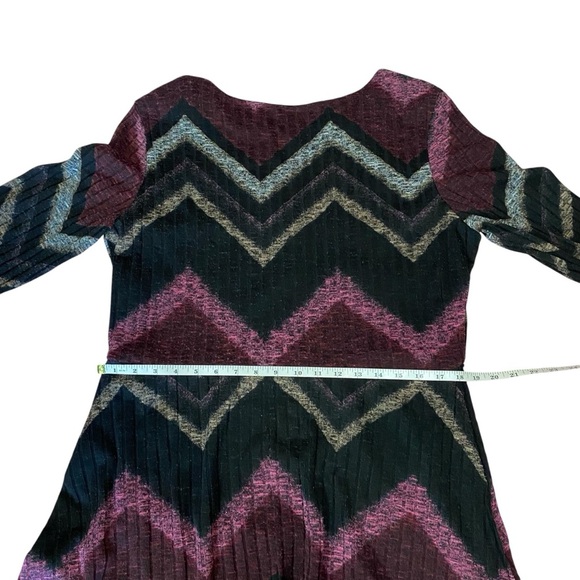 Sandra Darren Women's Dress Midi Scoop Neck Chevron Print Stretch Knit Tunic 16 - Picture 12 of 15